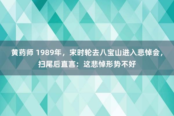 黄药师 1989年，宋时轮去八宝山进入悲悼会，扫尾后直言：这悲悼形势不好